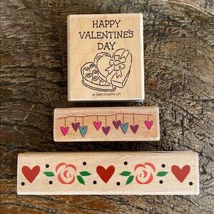 ♥️Vintage ♥️Valentine’s Day Wood Block Rubber Stamps